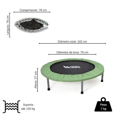 Cama El Stica Mini Jump Profissional Academia Pista E Campo Corda