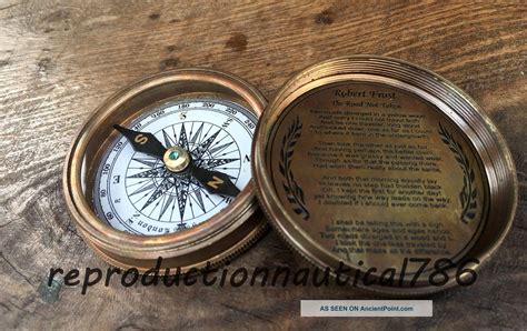 Handmade Antique Solid Brass Compass Vintage Maritime Nautical Compass