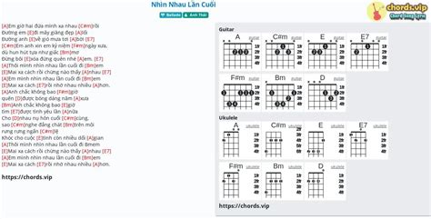 Chord Nhìn Nhau Lần Cuối Anh Thái Tab Song Lyric Sheet Guitar Ukulele Chordsvip