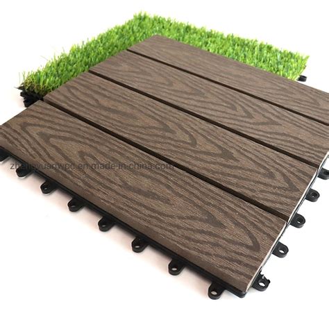 Ce Certified Composite Deck Tile Waterproof Interlocking DIY Tiles Wood