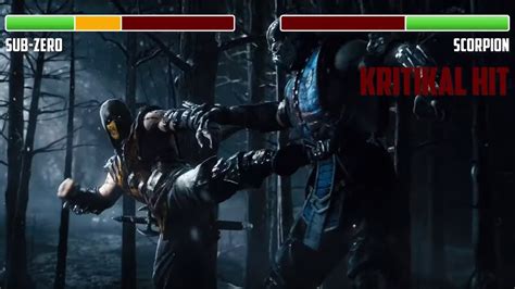 Scorpion Vs Sub Zero With Healthbars Hd Mortal Kombat X Official Trailer Youtube