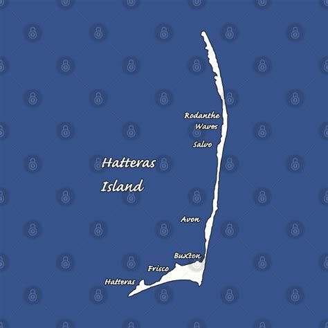 Hatteras Island Map - Hatteras Island - T-Shirt | TeePublic