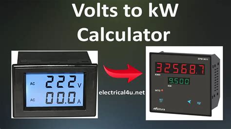 Volts To Kilowatts Conversion Calculator V To Kw Electrical U