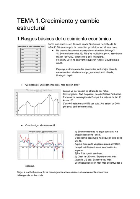 TEMA 1 Apuntes de classe entorno economico español TEMA 1 y cambio