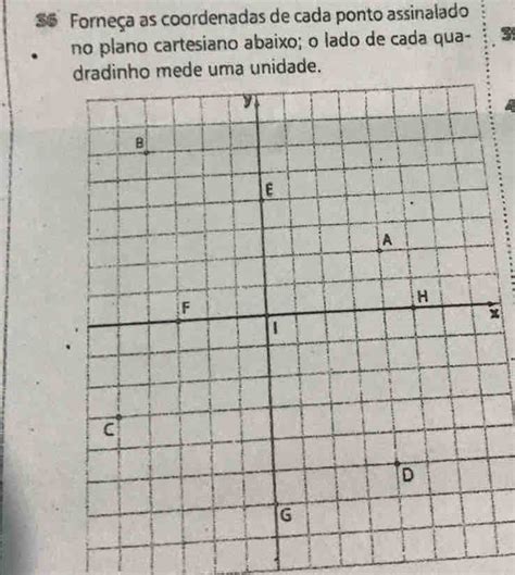 Solved 36 Forneça as coordenadas de cada ponto assinalado no plano