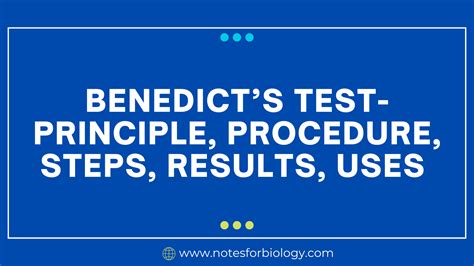 Benedict S Test Principle Procedure Steps Results Uses