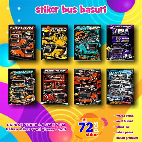 Jual Viral Stiker Bus Basuri Isi Stiker Saturn Garfield Jupiter