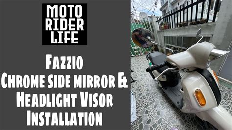 Yamaha Fazzio Chrome Side Mirror And Headlight Visor Installation DIY