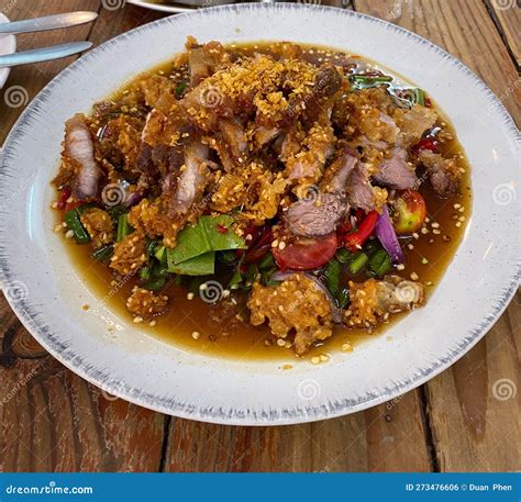 Thailand Food Pork Fried Pork Crackling Stock Photo Image Of Lunch