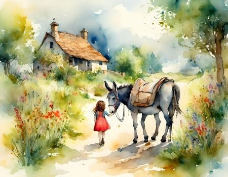 Solve A Girl And Her Mule Resizable 9 To 483 Pieces Jigsaw Puzzle