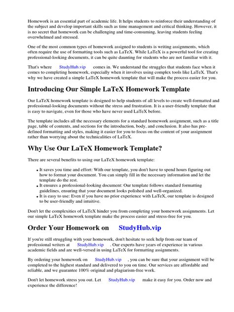 Simple Latex Homework Template Pdf World Wide Web Internet And Web