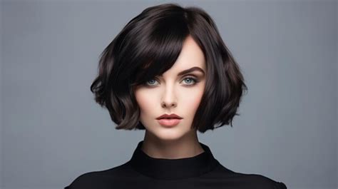 Premium Photo Portrait Of Fashion Model Brunette With Short Hair