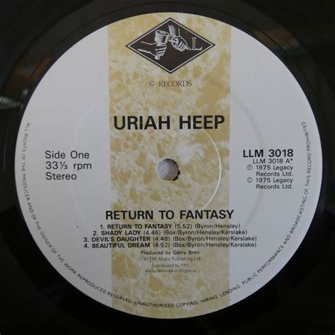 Yahoo オークション 46053159 UK盤Uriah Heep Return To Fantasy