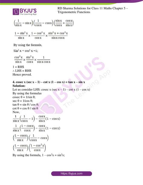 Trigonometry Notes For Class 11