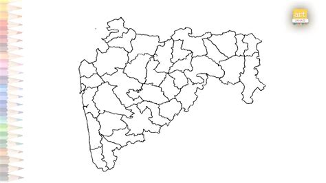 Maharashtra Map With Districts Maharashtra Districts Map Drawing Step