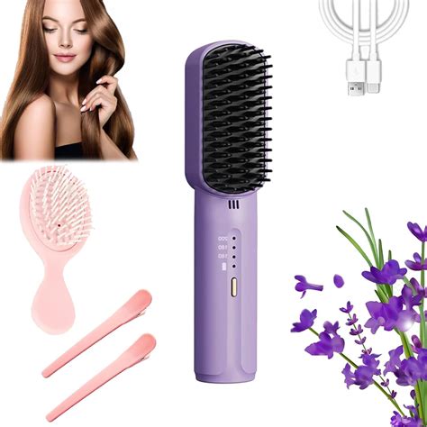 Portable Cordless Mini Hair Straightening Comb Negative Ion Hair