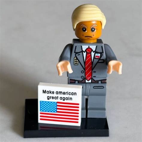 BRAND NEW President Donald Trump Lego Minifigure With MAGA American