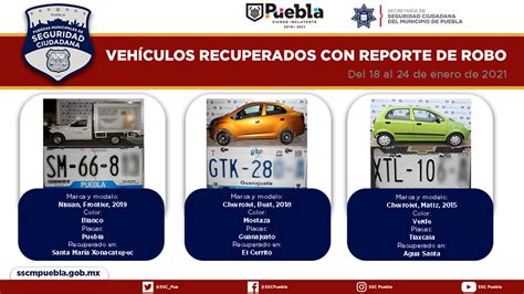 Recuperan seis vehículos con reporte de robo en Puebla SICOM Noticias