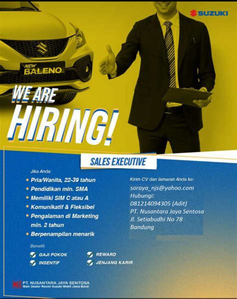 Lowongan Kerja Sales Executive Di Pt Nusantara Jaya Sentosa