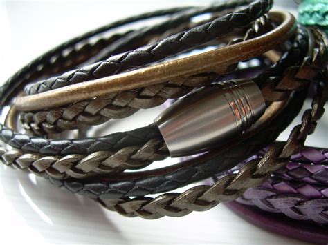 Leather Bracelets Womens Leather Bracelet Leather Wristband Etsy