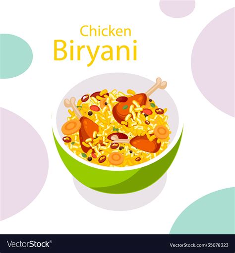 Hand Drawn Chicken Biryani Royalty Free Vector Image