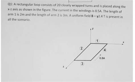 Solved Q1 A Rectangular Loop Consists Of 20 Closely Wrapped Chegg