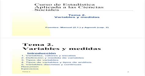 T2 Variables Y Medidas Previauclmes · Escalas Nominales Ordinales Y De Intervalo Variables