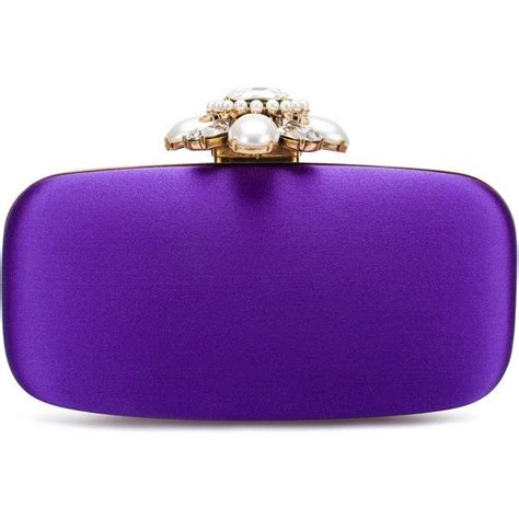 Oscar De La Renta Aubergine Cabochon Goa Stylish Evening Clutch