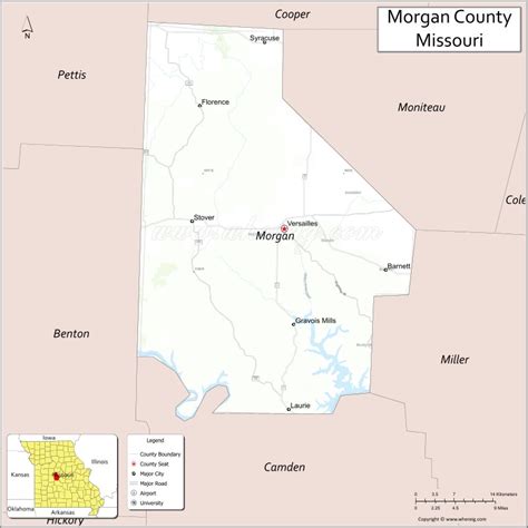 Map Of Morgan County Missouri Showing Cities Highways Important