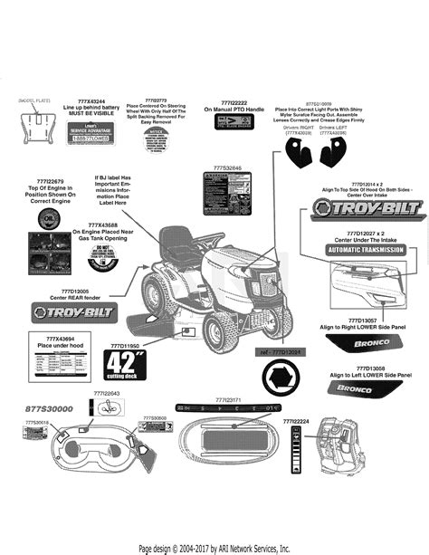 Troy Bilt 13av60kg011 Bronco 2009 Parts Diagram For Label Map Bronco