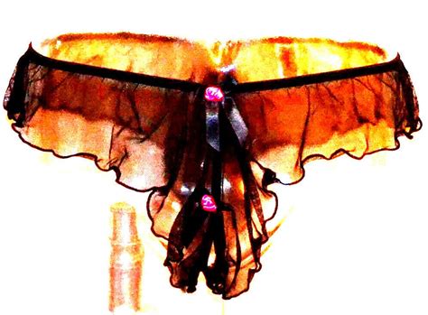 Sexy Jezebel Ruffled Crotchless Sheer Chiffon Bikini Panties L Nwot Etsy