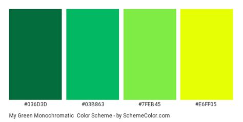 My Green Monochromatic Color Scheme Green