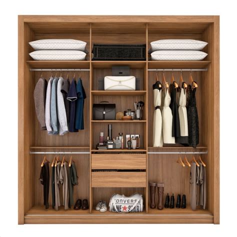Guarda Roupa Casal Moema Portas Gavetas Flex Espelho Amêndola Nude Preto Prime Tx Demóbile