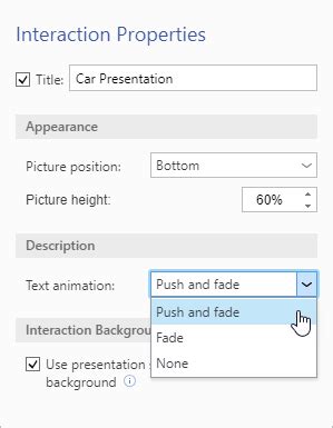 Guided Image Interaction Properties