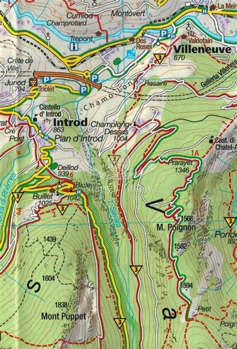 Gran Paradiso Dolina Aosty Sk Adana Mapa Kompass