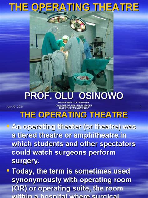 The Operating Theatre | PDF | Operating Theater | Clinical Medicine