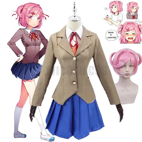 Jeu Doki Doki Club Natsuki Cosplay Costume Monika Yuri Sayori Cosplay