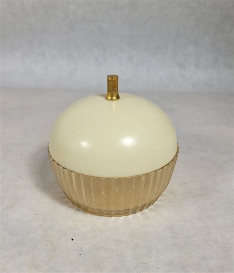 Vintage Iridescent Glass Celluloid Vanity Powder Jar Trinket Jewelry Box Ebay