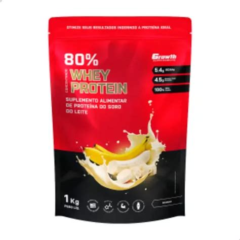 Top Whey Protein Concentrado 80 1kg Growth Supplements Frete Grátis