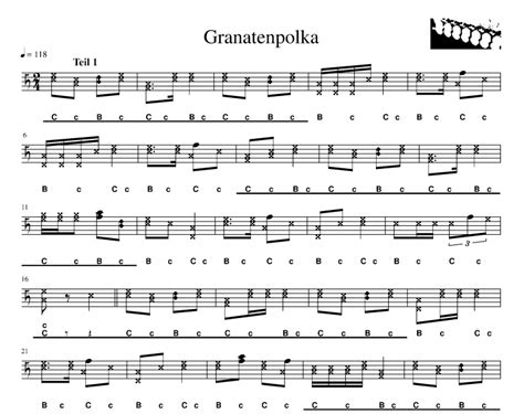 Granaten Polka Steirische Harmonika Noten