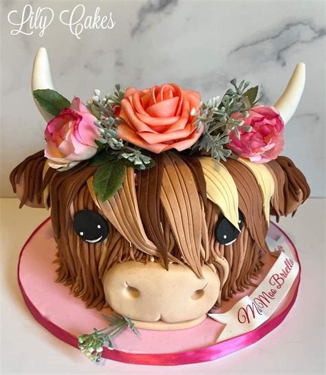 Scottish Highland Cow Cake Cow Birthday Cow Birthday Cake Cow Cakes