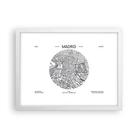 Obraz Plakat Anatomia Madrytu 40x30cm Mapa Madryt Hiszpania