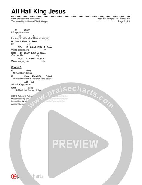 All Hail King Jesus Chords PDF (The Worship Initiative / Dinah Wright) - PraiseCharts