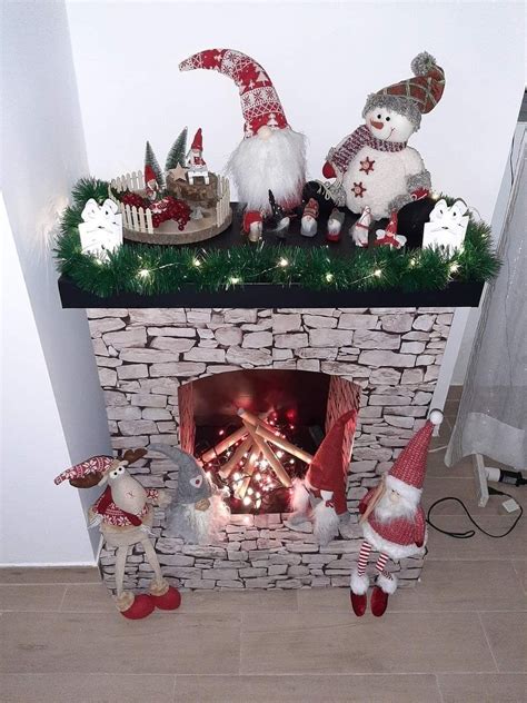 Chrismas Red Christmas Newyear Fireplace Christmas Decorations