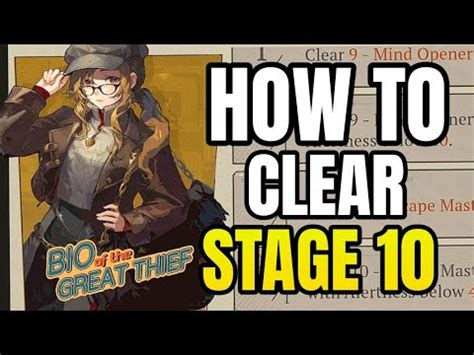 Clear Stage Bio Of The Great Thief Escape Master Puzzle Solutions