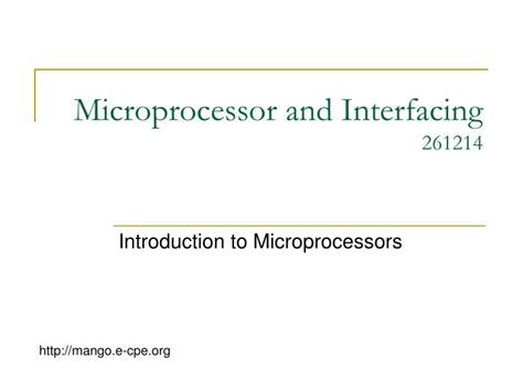 Ppt Microprocessor And Interfacing Powerpoint Presentation