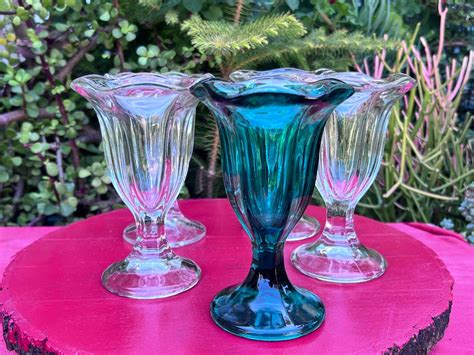 Vintage Libbey Glass Sundae Cups Set Of 5 Sundae Cups Ice Cream Sundae