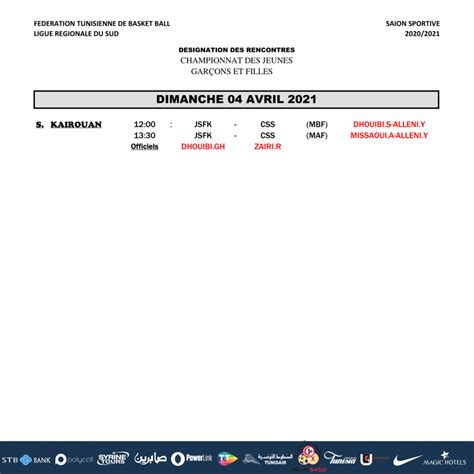 Designation Des Arbitres Ligue Du Sud Ftbb