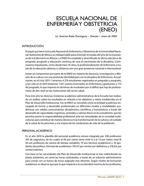 Escuela Nacional De Enfermer A Y Obstetricia Eneo