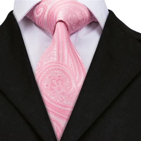 Dn 1745 Men S Pink Floral Tie Silk Ties For Men Business Men Formal Necktie Wedding Party Suit